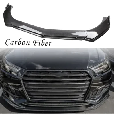 For AUDI A4 A5 A6 A7 S4 Front Bumper Lip Spoiler Splitter Carbon Fiber Look — 第 1/4 张图片