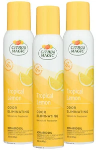 Citrus Magic Odor Eliminating Air Freshener Spray, Tropical Lemon, 3 Pack - Picture 1 of 1