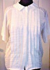 Breckenridge Women's Blouse Size 12 White on White Hounds Tooth Poly Blend 
