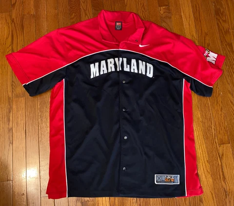Nike Elite Maryland Terrapins UMD NCAA Basketball Warm Up Shooting Shirt Size XL Cover