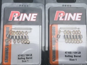 P-Line Dura-Max Rolling Barrel Fishing Swivel Size 1, (2) Packs BRL1 104lbs 47kg - Picture 1 of 5