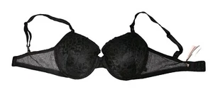 Reggiseno pushup Victoria's Secret convertibile sexy nero floreale imbottito taglia 36DD - Foto 1 di 9