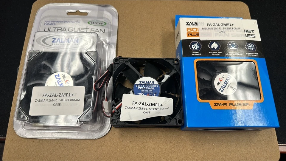 (4 Pack) Zalman 80mm ULTRA SILENT Fan ZM-F1 PLUS (SF) 3 PIN - Image 1 of 1
