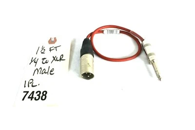 NEUTRIK 1½ FT ¼ TO XLR MALE ¼ TO 3 PIN XLR CABLE #7438 (ONE) - Image 1 of 3