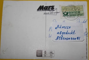 PK. Befördert Bünde nach Biele Automatenmarke Mi Nr: 1. Stempel 9.2.1993 (9688) - Bild 1 von 3