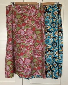 Skirts Set Of 3 Pattern A Line Mid Length…70’s Inspired Print … Size S (10/12) X - Picture 1 of 9