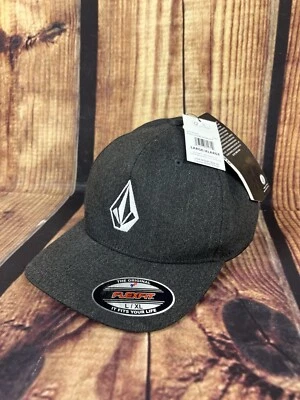 NWT Volcom Flexfit Hat Mens Full Stone Heather Charcoal Gray Heather Embroidered - Image 1 of 4