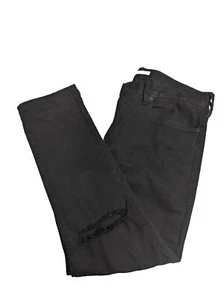 PacSun Jeans Men 32x32 Black Stacked Skinny Straight Stretch Denim Distressed - Picture 1 of 9