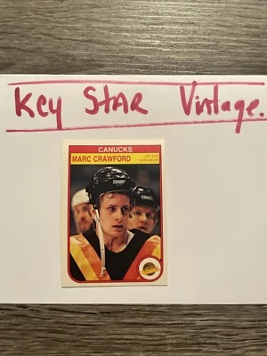 1982-83 O-PEE-CHEE MARC CRAWFORD NHL ROOKIE RC HOCKEY CARD #342 CANUCKS STAR BV - Image 1 of 3