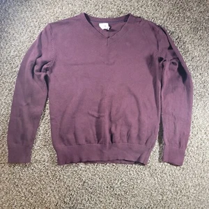 Gap Kids V-Neck 100% Organic Cotton Uniform Sweater Size Medium (8-9) Burgundy - Picture 1 of 5