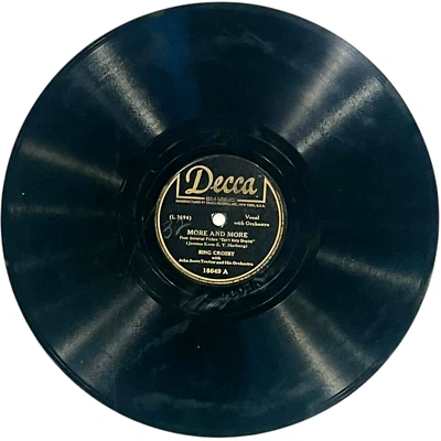 Bing Crosby - More and More / Strange Music - Decca Record 18649 - 10" 78rpm - Image 1 of 4