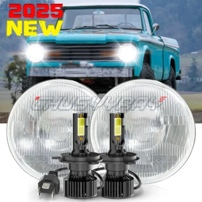 For 1970-1995 Land Rover Range Rover Classic DOT 7" Round Black LED Headlights - Image 1 of 4
