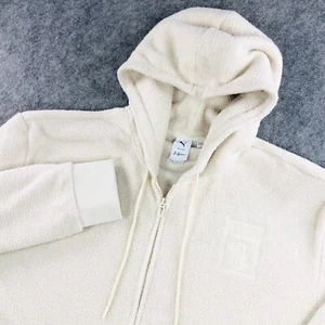 Puma X BIG SEAN Hoodie Mens 2XL Cream Beige Full Zip Fleece Sweater Drawstring - Picture 1 of 16