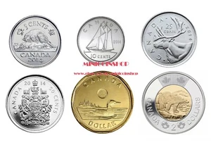 Canada 2014 Classic 6 Coins Full Set 5C 10C 25C 50C Cents $1 $2 Dollars BU - Picture 1 of 1