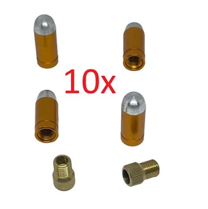 10x 4er Set Ventilkappen Patrone 9mm Bullet Big+ 2 Adapter Auto Motorrad Fahrrad - Bild 1 von 2