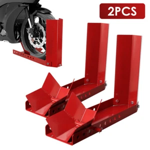 2 uds soporte de motocicleta soporte de montaje soporte de transporte soporte basculante de motocicleta acero rojo - Imagen 1 de 10