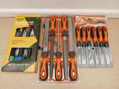 BAHCO 8" & 4" HAND FILE SETS 477 5PC & 476 6PC WARDING + 6 FREE SCREWDRIVERS - Image 1 of 2