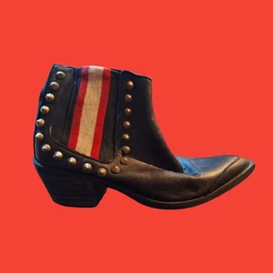 Zoe Wittner Genuine Leather boots studded ankle Cowboy 37 Portugal - Picture 1 of 5
