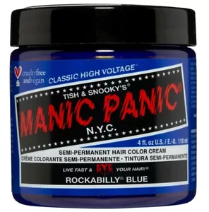 Manic Panic HIGH VOLTAGE Cream Semi-Permanent Hair Dye 4 oz - ROCKABILLY BLUE - Picture 1 of 2
