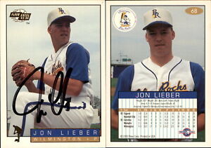 Jon Lieber Signed 1993 Fleer Excel #68 Card Wilmington Blue Rocks Auto AU
