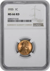 1935 Lincoln Cent MS66RD NGC - Picture 1 of 2