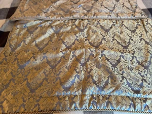 Croscill Vintage Gold / Gray King Shams (2)  w Braided  Gold Cording - Picture 1 of 4