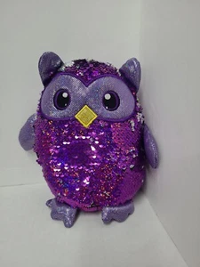 Shimmeez Medium Plush 8" Oliver Owl Toy Sequin Plush - Picture 1 of 3