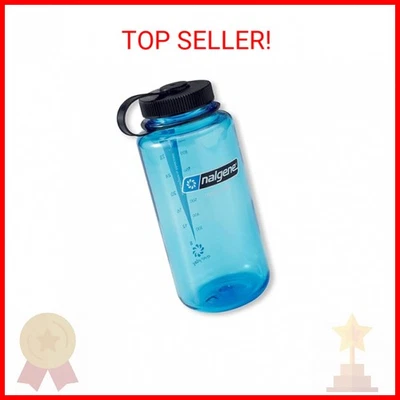 Botella de agua de boca ancha Nalgene, azul, 32 oz Foto 1 de 2