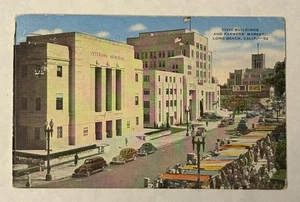 Civic Buildings Farmers’ Market Used Postcard Vintage Long Beach CA Posted 1947 - Picture 1 of 3