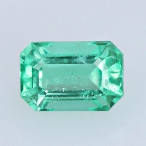 0.67 CTS NATURAL GREEN COLOR EMERALD OCTAGON SHAPE GEMSTONE FROM ZAMBIA - Picture 1 of 3