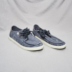 Sanuk Canvas Sneaker Herren 11 Blau Used Schnürschuhe Komfort Freizeit Skateschuhe - Bild 1 von 12