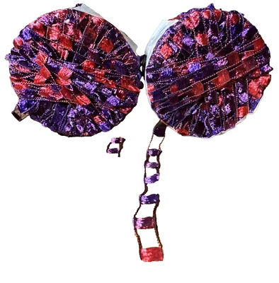 2x Cinta Berlini Hilo Escalera Parciales Púrpura Rojo Decorativo Borde Hilo Versátil Foto 1 de 4