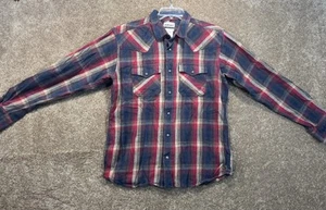 Ariat Shirt Mens Large Plaid Pearl Snap Retro Fit Western 100% Cotton - Picture 1 of 8