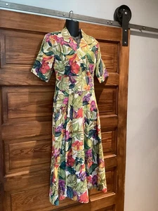 Vintage Toni Todd Floral Shoulder Pad Play Suit Palazzo Sz 14 80s Sm/Med - Picture 1 of 14