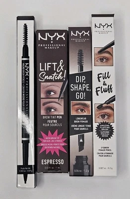 4 NYX ESPRESSO Eyebrow Sets Micro Brow Pencil, Tint Pen, Pomade & Fill Fluff New - Image 1 of 4