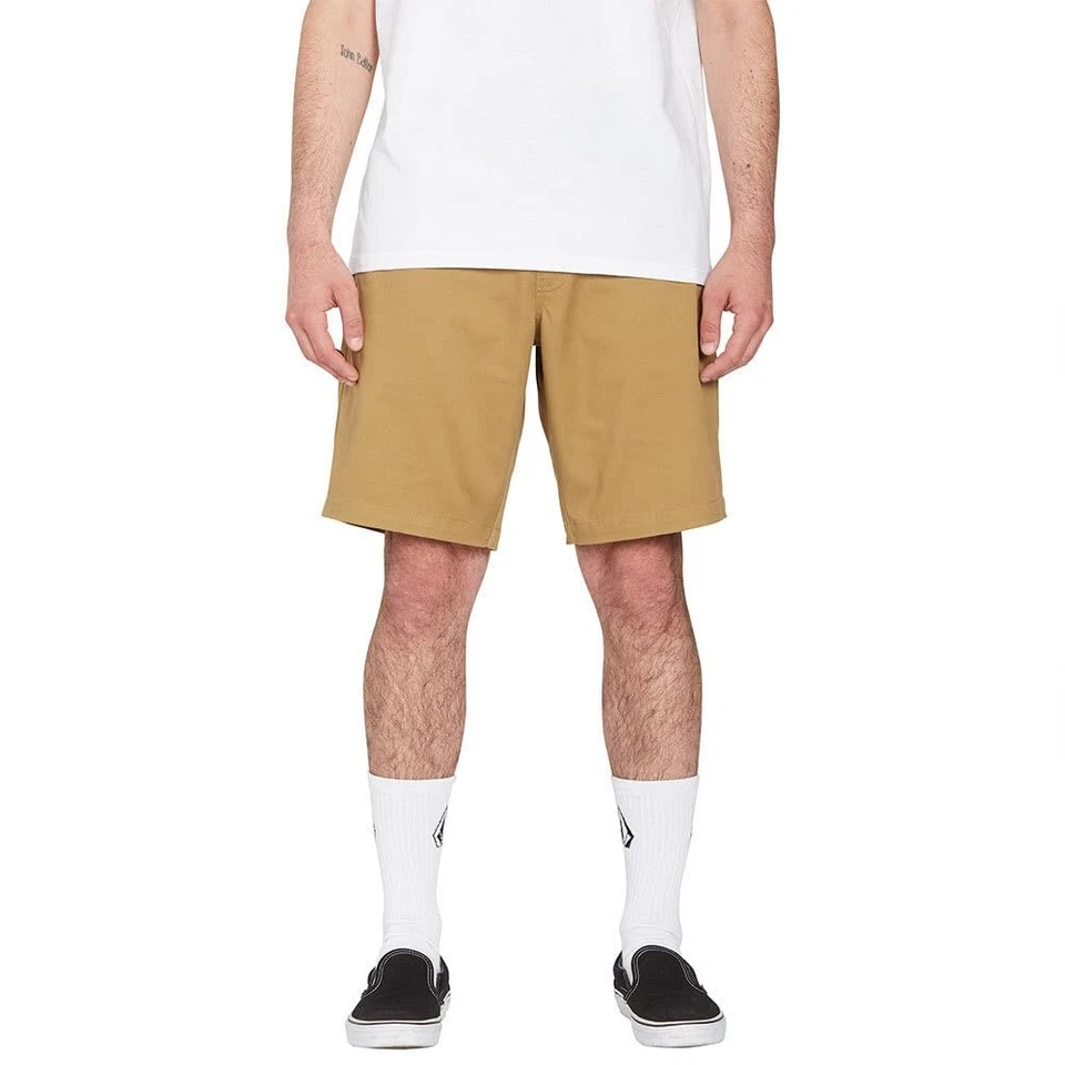 Volcom Frickin EW Mens Elasticated Waist Shorts Dark Khaki 2XLarge