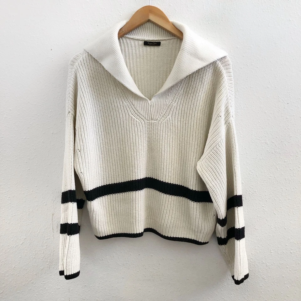 MASSIMO DUTTI Modal/ Cotton Blend Collared Relaxed Fit Sweater Size Small - Image 1 of 4