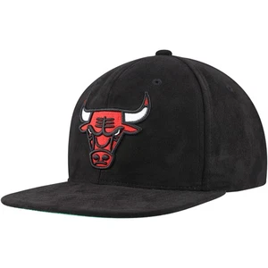 Sombrero Mitchell & Ness negro Chicago Bulls dulce gamuza Snapback para hombre - Imagen 1 de 5