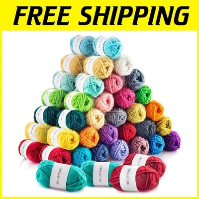 Soft Acrylic Yarn Assortment - 60 Mini Skeins for Projects - Image 1 of 4