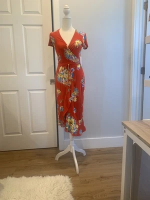 Ralph Lauren RED Petite Floral Stretch Jersey Dress, US Petite XS - Image 1 of 3