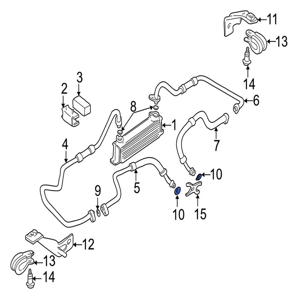 For Jaguar XJR 2000-2009 Jaguar KSH119530 Rear Engine Oil Cooler Line O-Ring Foto 1 de 4