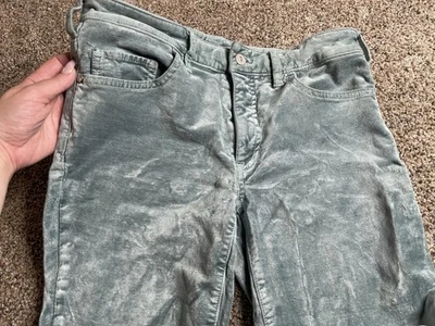 Брюки Anthropologie Pilcro The Letterpress с высокой посадкой узкие зеленые бархатные размер 28 - Изображение 1 из 4