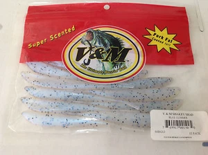 V & M 4.25" Shaky Shad (12PK) Scented with Salt & Pork Fat Soft Plastics  - Picture 1 of 2