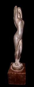 Vintage französische Zink Metall Akt Dame Figur Award Sammlerstück Trophäe unmarkiert - Bild 1 von 5