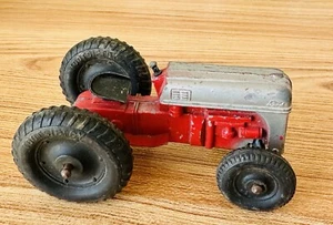 Vintage Tootsie Toy Diecast Ford Toy Tractor Red & Silver Tootsietoy 4 1/2" long - Picture 1 of 9