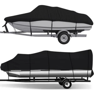 Waterproof Runabout Pontoon Boat Cover Heavy Duty Fit V-Hull Tri-Hull Fishing - Bild 1 von 24