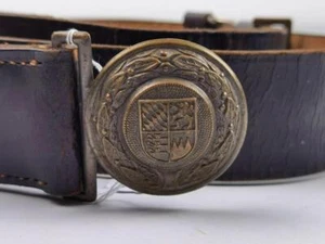 Feuerwehr III.Reich, Feldbinde für Offiziere Bayern. Schwarzes Leder, Gesamtläng - Bild 1 von 11