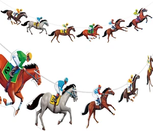4PSC Kentucky Derby Horse Banners Horse Racing Banners Horse Party Garland Horse - Picture 1 of 7
