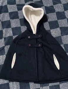 Land's End- Girl's Cape/Poncho Blue w/ Sherpa Lining- Size Sm 4 - Picture 1 of 3