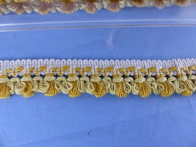 Ancien galon ruban Passementerie jaune ocre L: 20 mètres ART DECO rétro VINTAGE - Photo 1/2